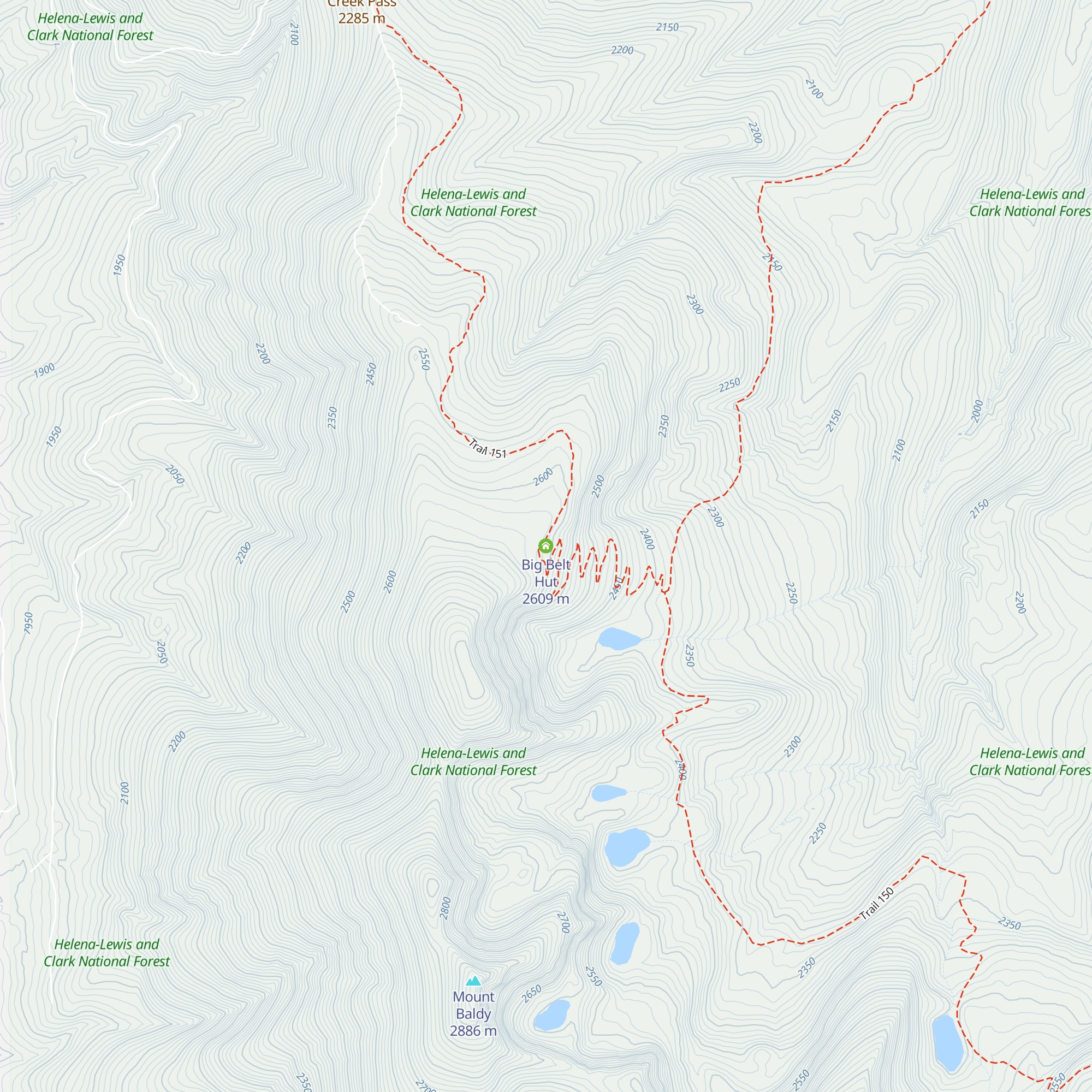Big Belt Hut map