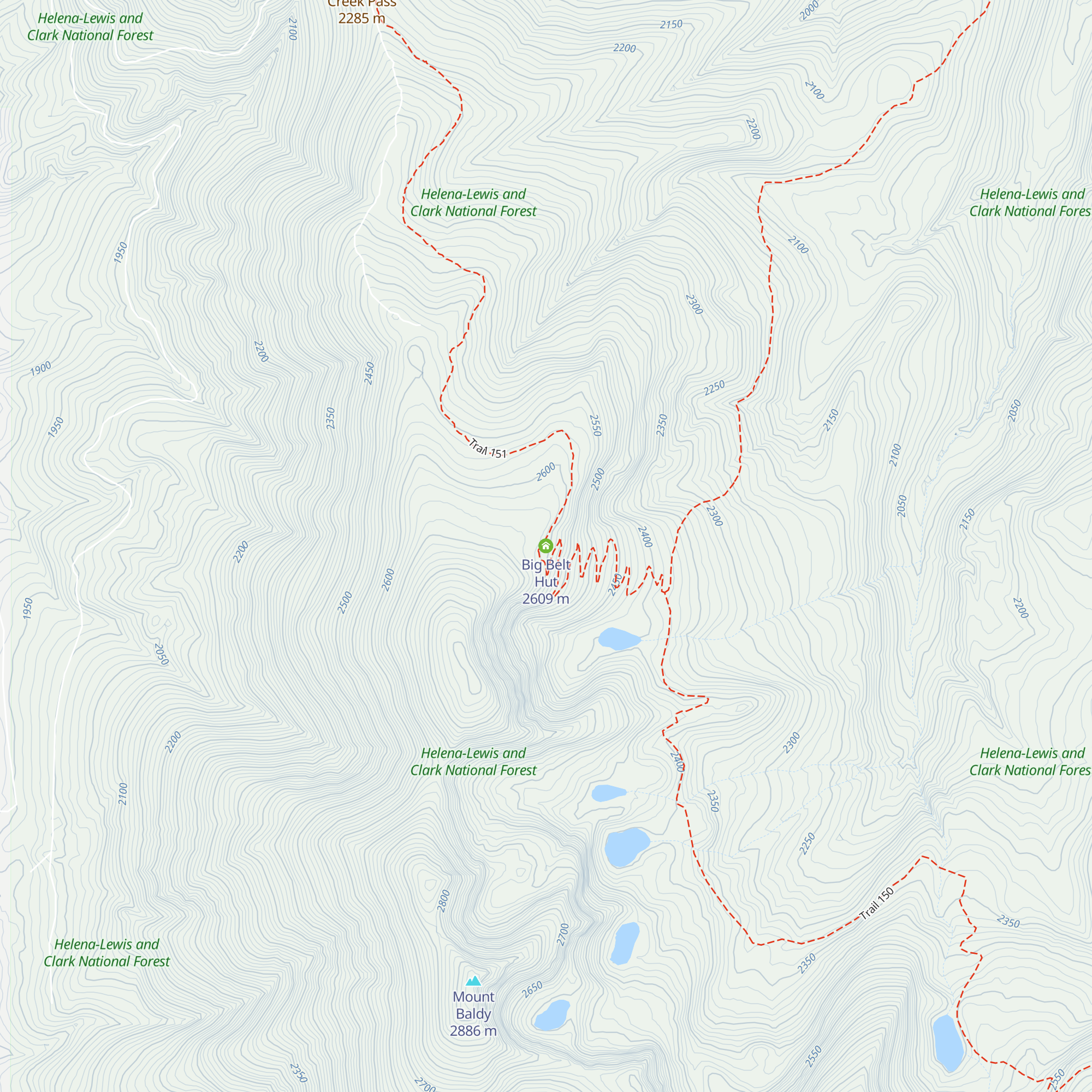 Big Belt Hut map