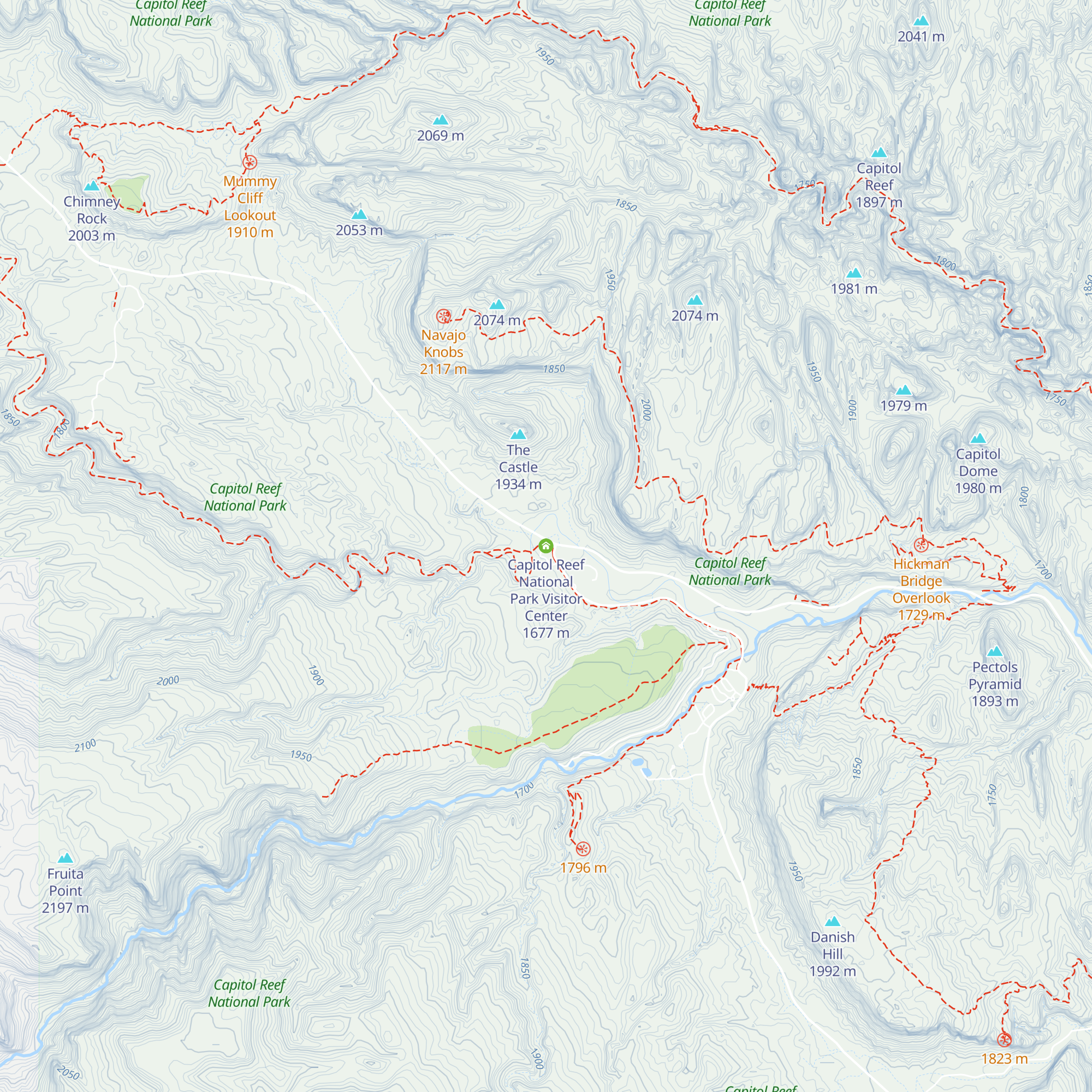 Capitol Reef National Park Visitor Center map