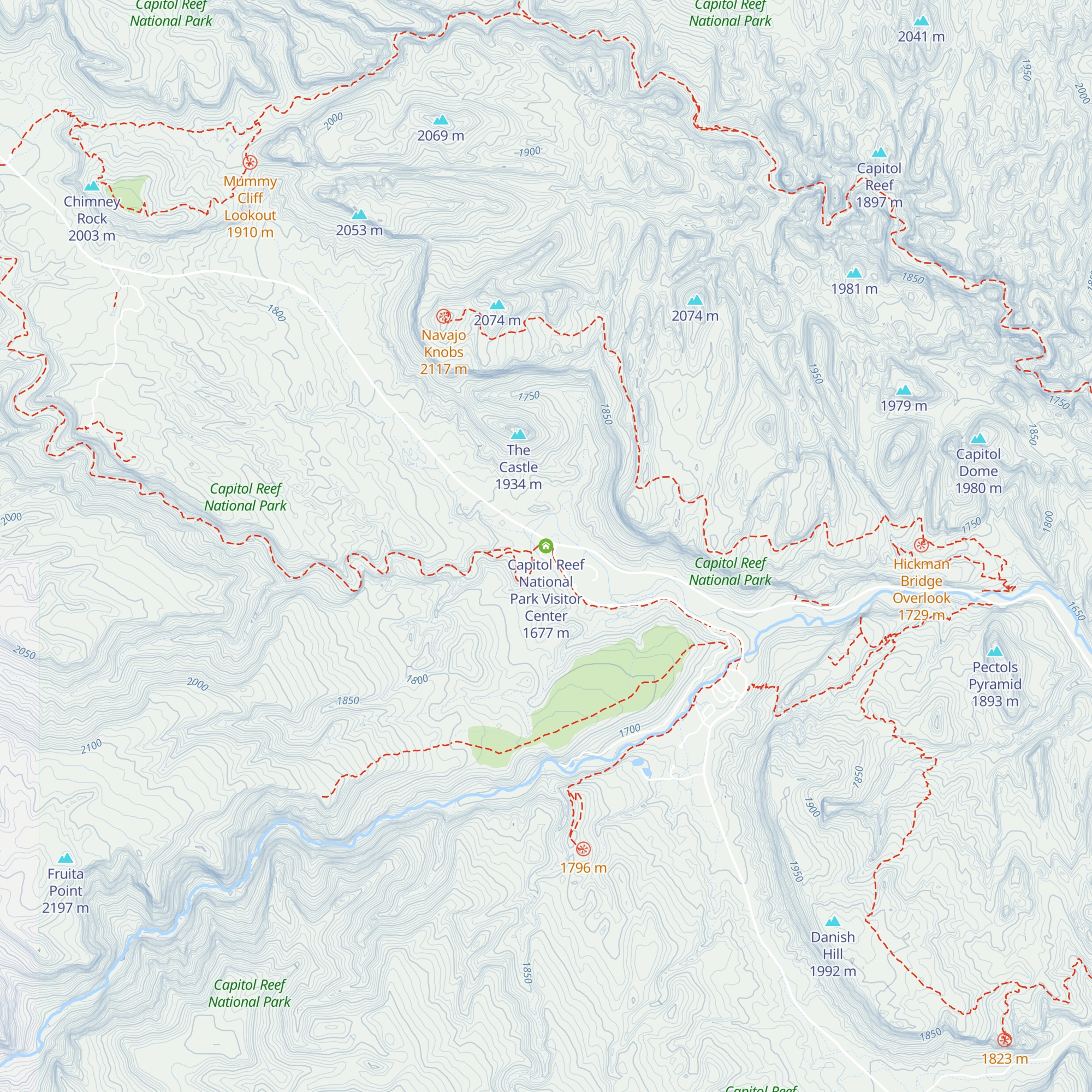 Capitol Reef National Park Visitor Center map