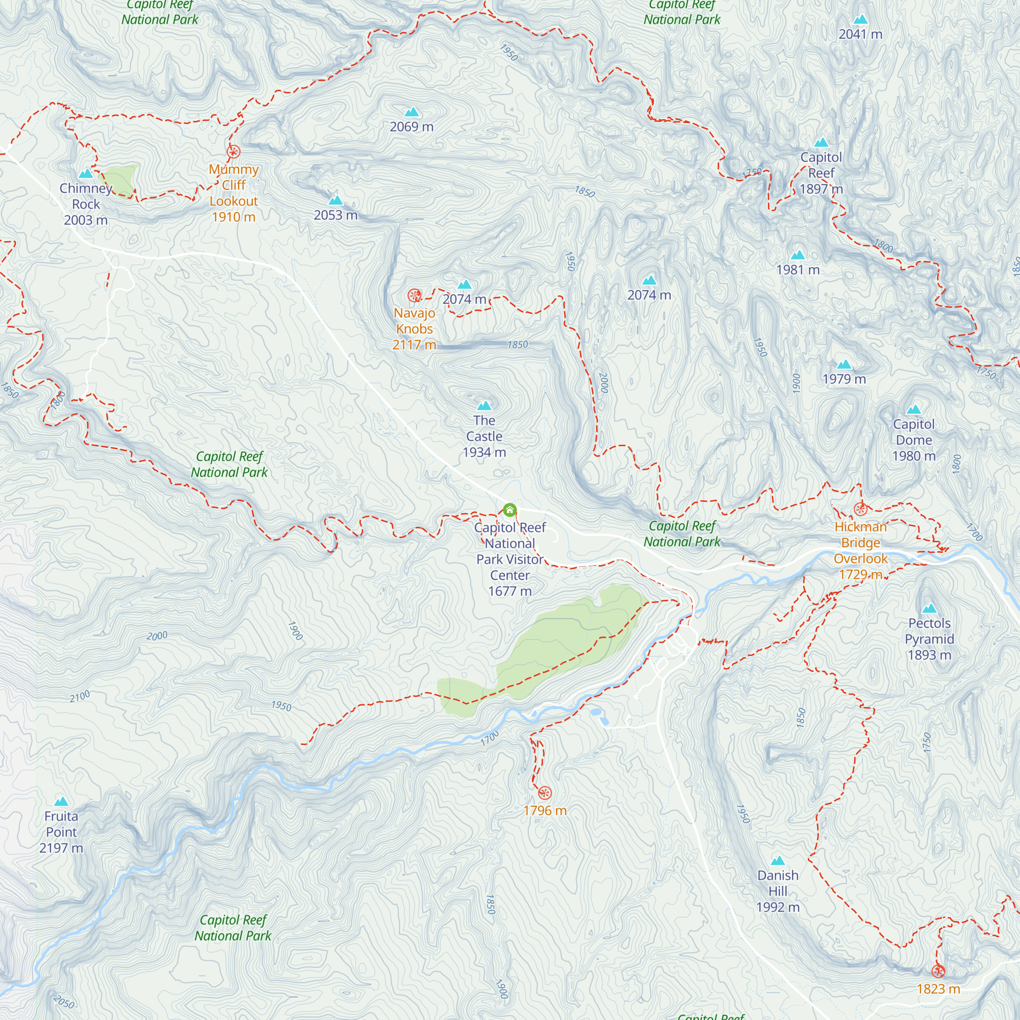 Capitol Reef National Park Visitor Center map