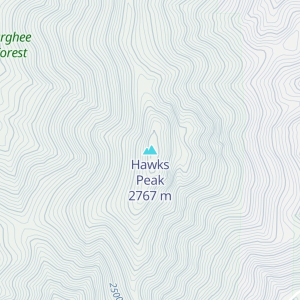 Map of Hawks Peak