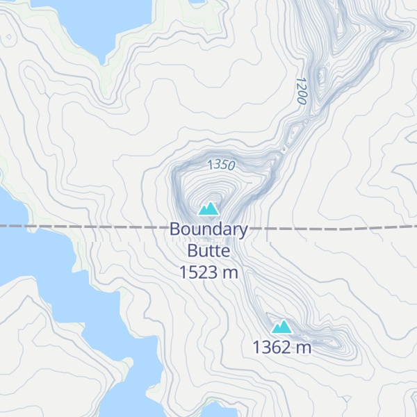 Map of Boundary Butte