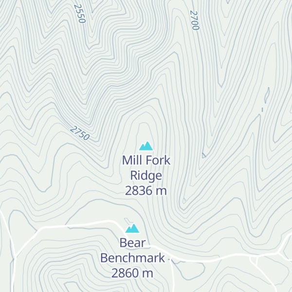 Map of Mill Fork Ridge