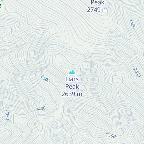 Map of Liars Peak
