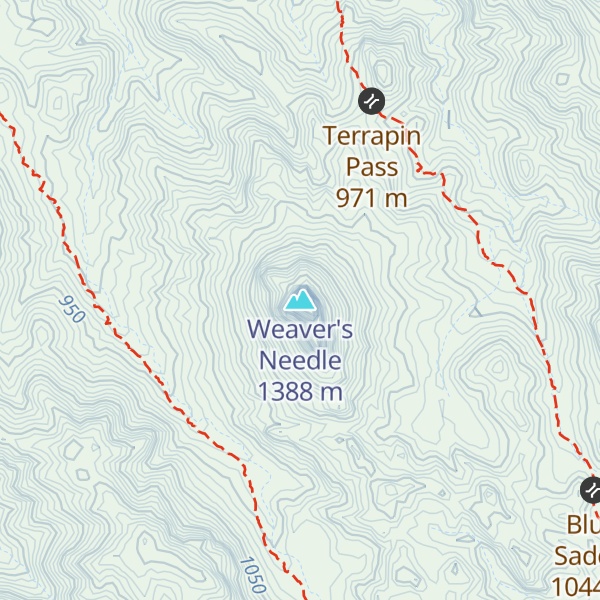 Map of Weaver's Needle
