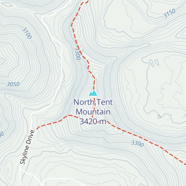 Map of North Tent Mountain