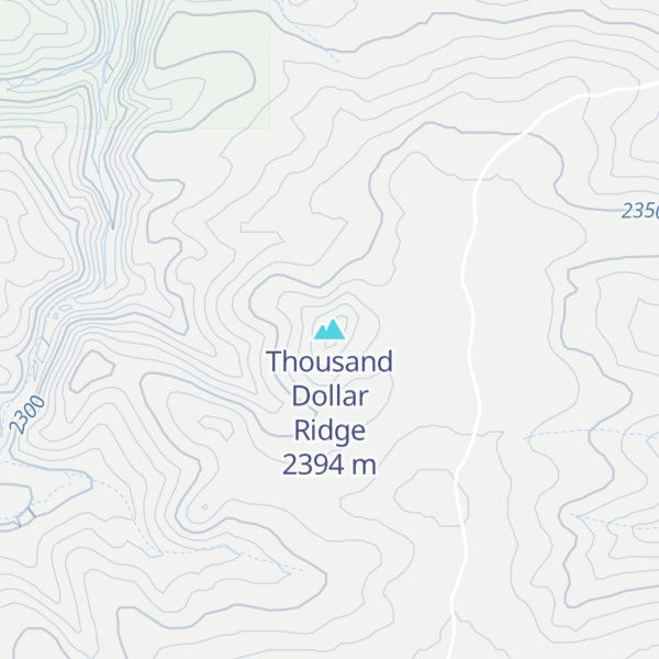 Map of Thousand Dollar Ridge