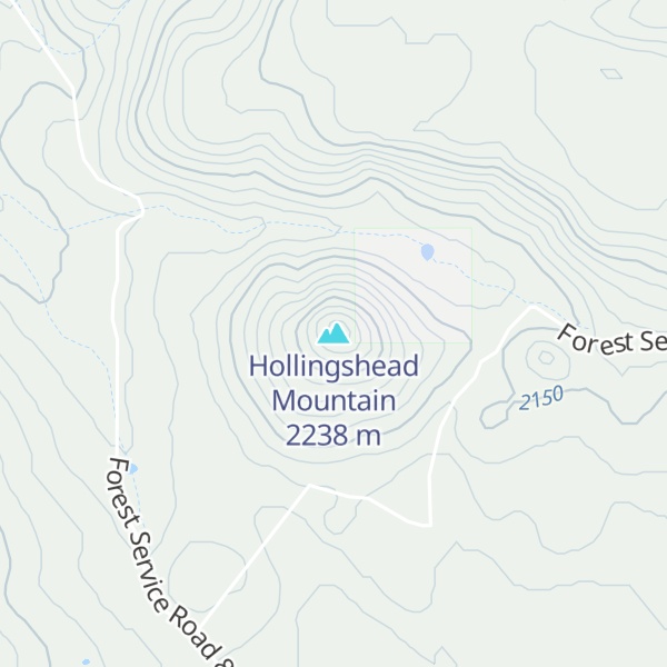 Map of Hollingshead Mountain