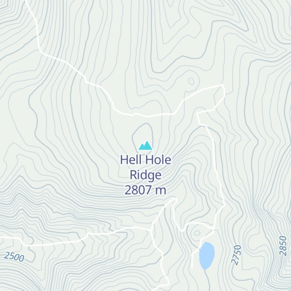 Map of Hell Hole Ridge