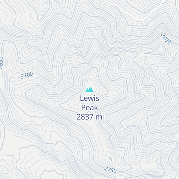 Map of Lewis Peak