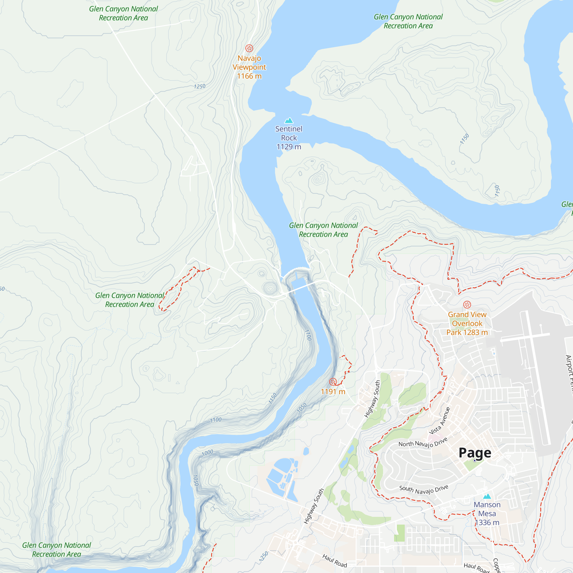 Glen Canyon Dam Visitor Center map