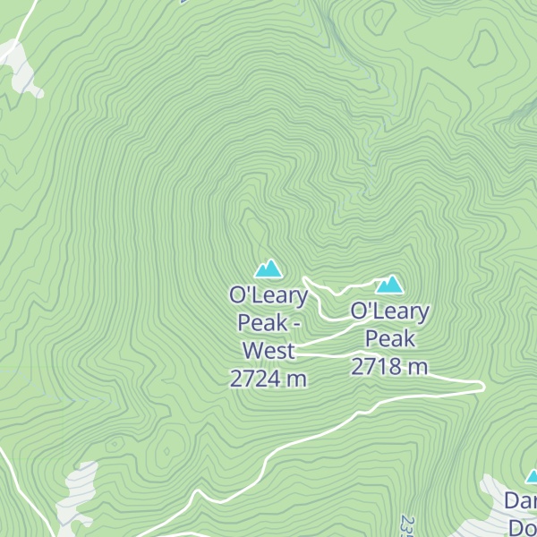 Map of O'Leary Peak - West