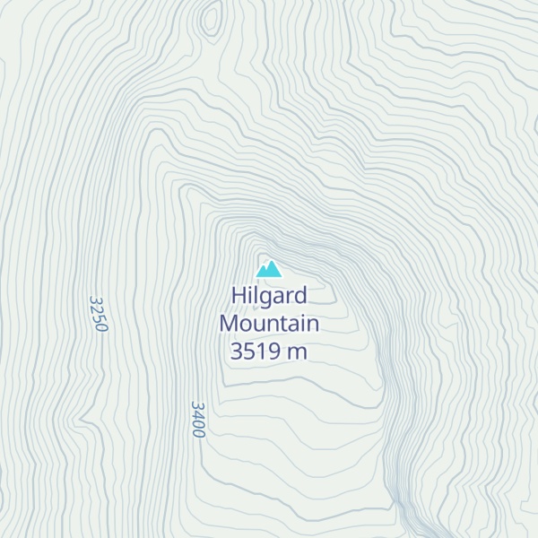Map of Hilgard Mountain