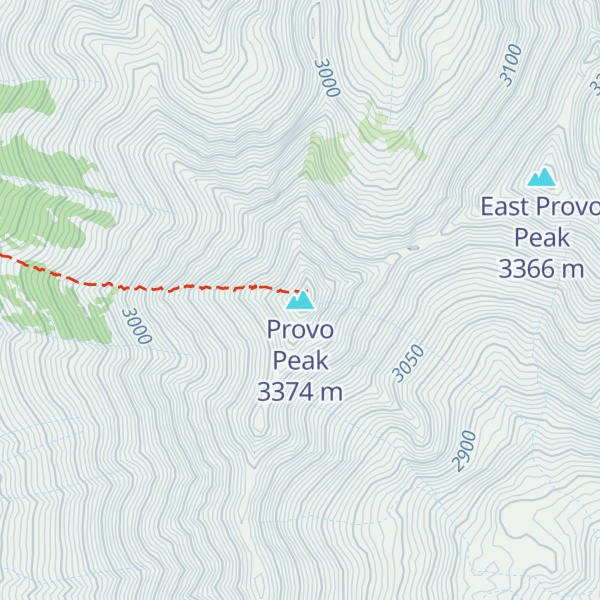 Map of Provo Peak