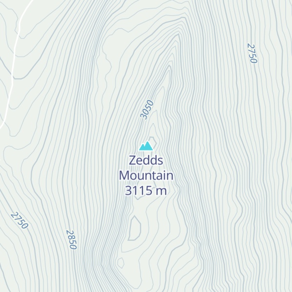 Map of Zedds Mountain