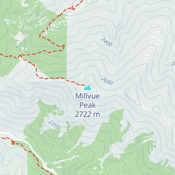 Map of Millvue Peak