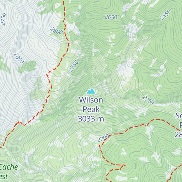 Map of Wilson Peak