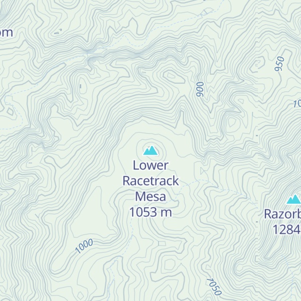 Map of Lower Racetrack Mesa