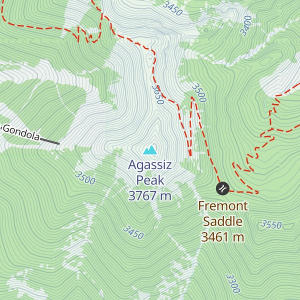 Map of Agassiz Peak