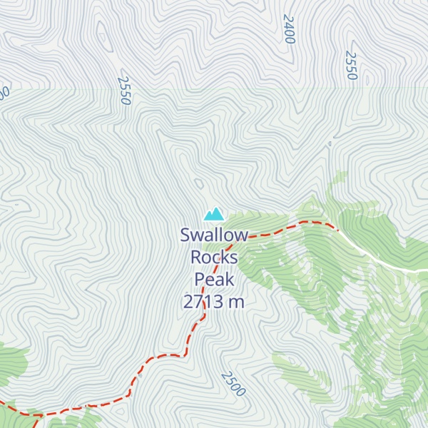 Map of Swallow Rocks Peak