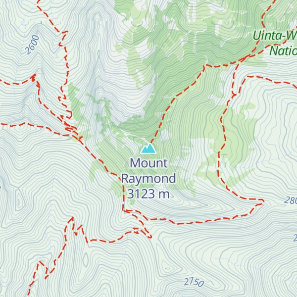 Map of Mount Raymond