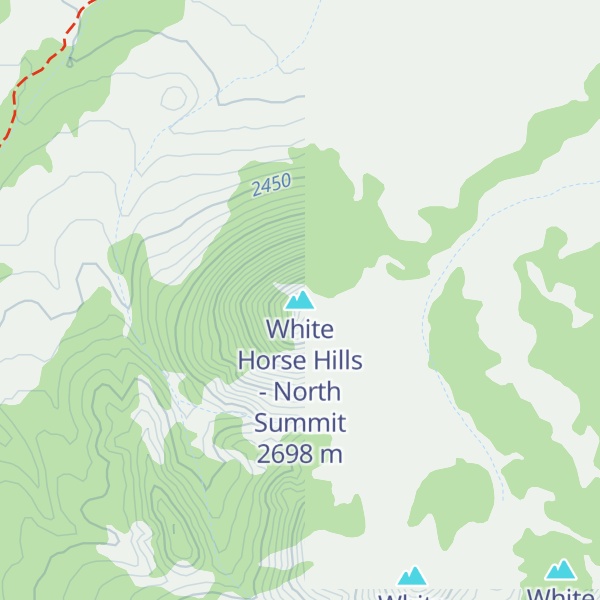 Map of White Horse Hills - North Summit