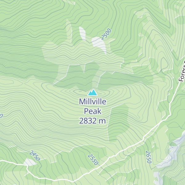 Map of Millville Peak