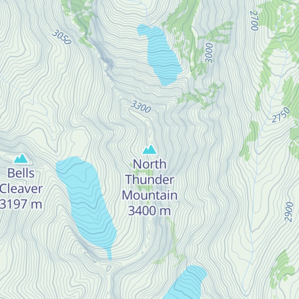 Map of North Thunder Mountain