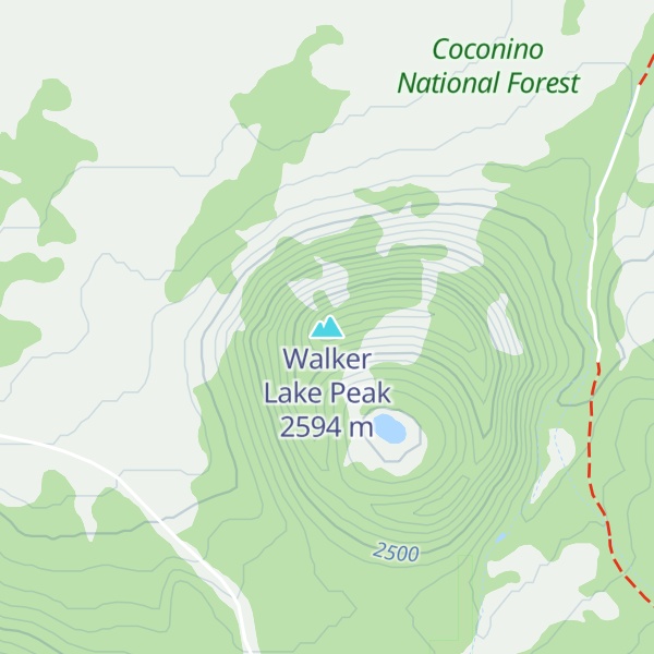 Map of Walker Lake Peak