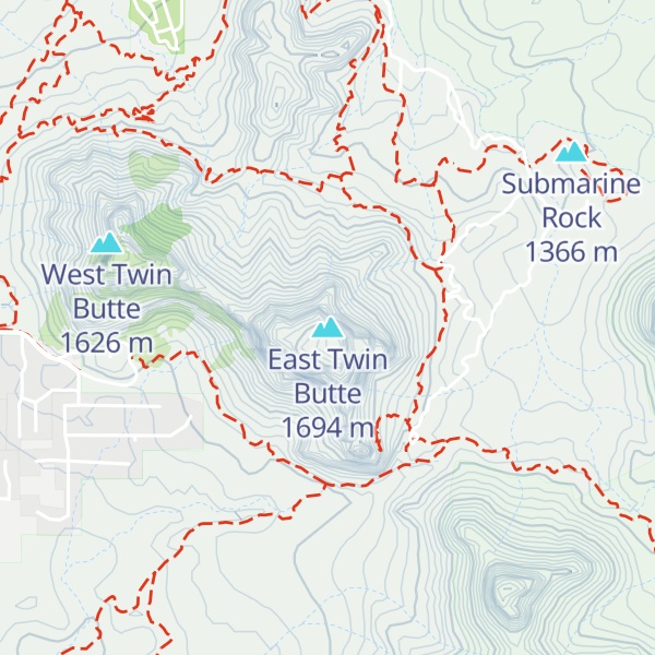 Map of East Twin Butte