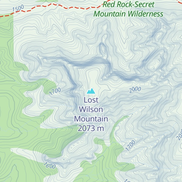 Map of Lost Wilson Mountain