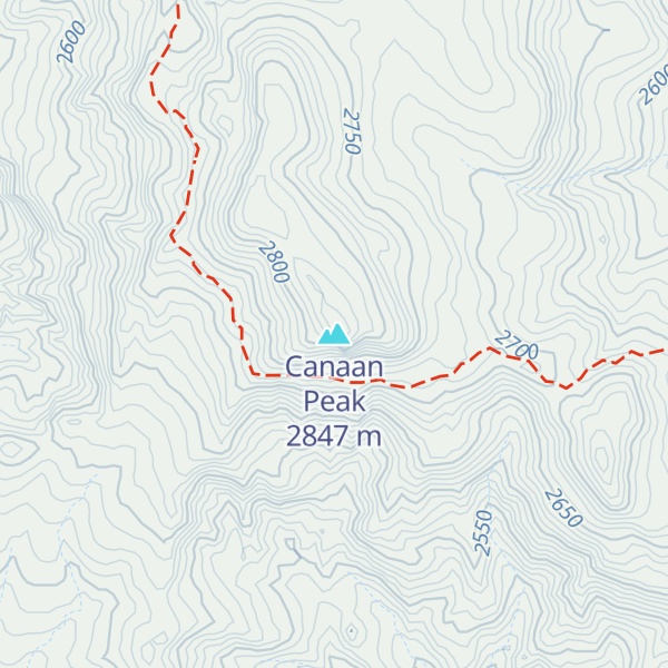 Map of Canaan Peak
