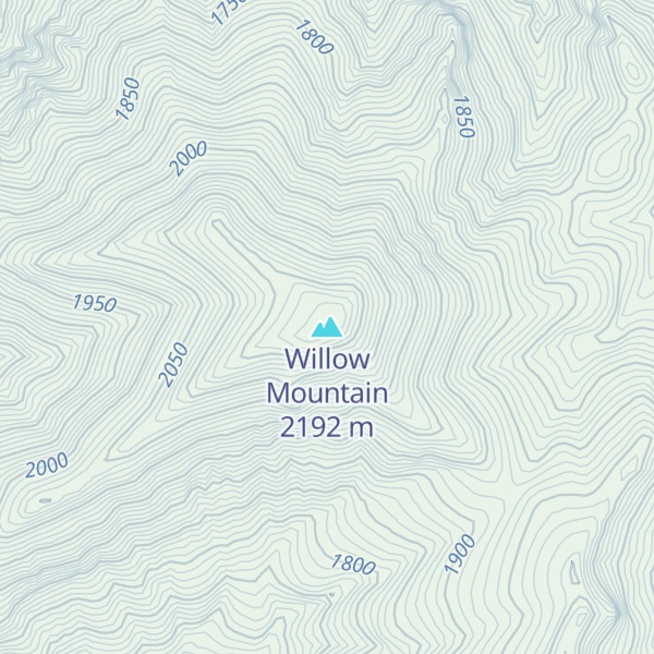 Map of Willow Mountain