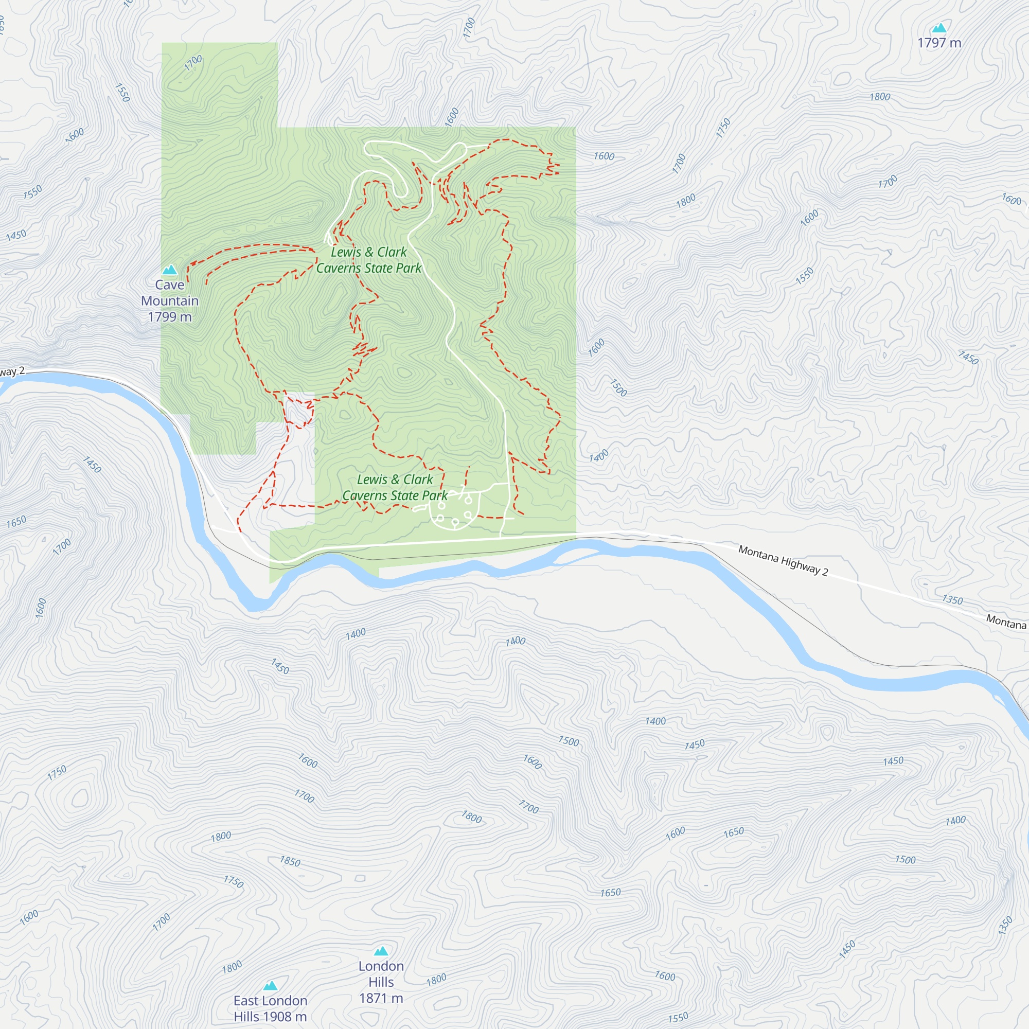 Lewis & Clark Caverns Visitor Centre map