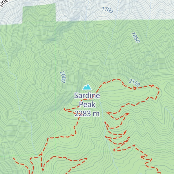 Map of Sardine Peak