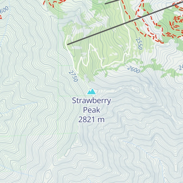 Map of Strawberry Peak
