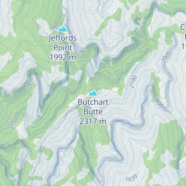 Map of Butchart Butte