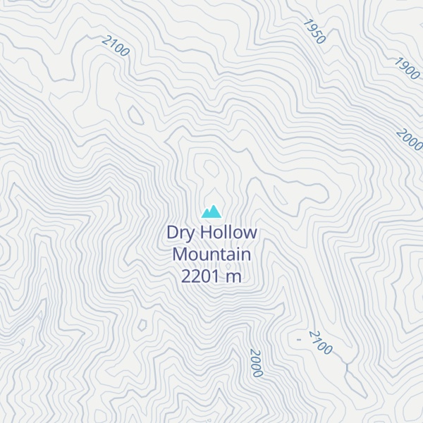 Map of Dry Hollow Mountain