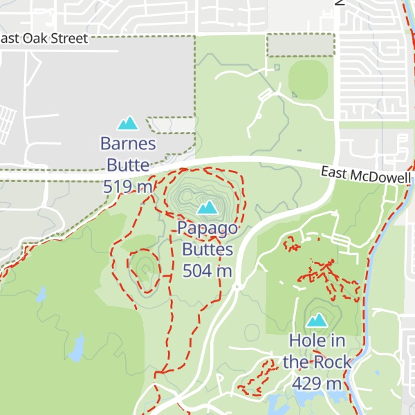 Map of Papago Buttes