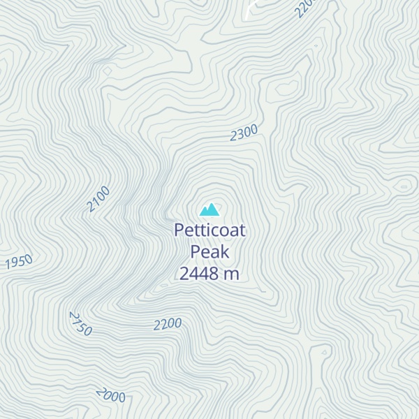Map of Petticoat Peak