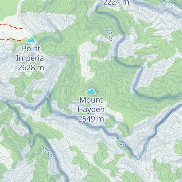Map of Mount Hayden
