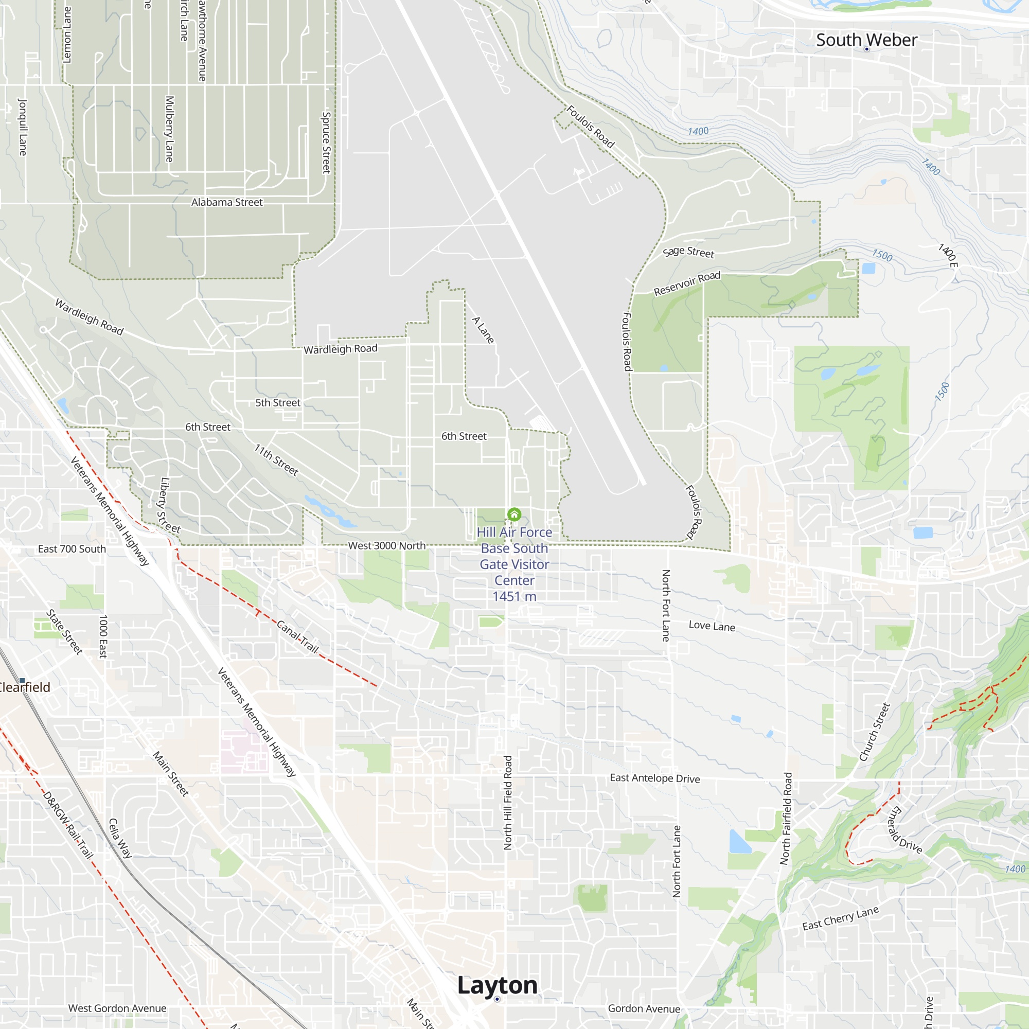 Hill Air Force Base South Gate Visitor Center map