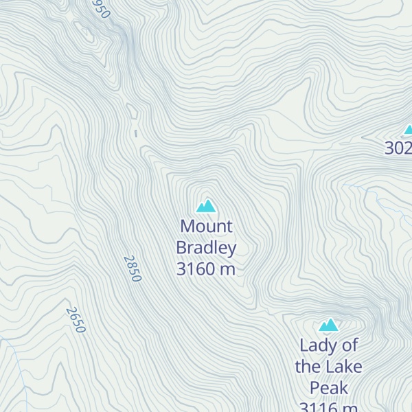 Map of Mount Bradley
