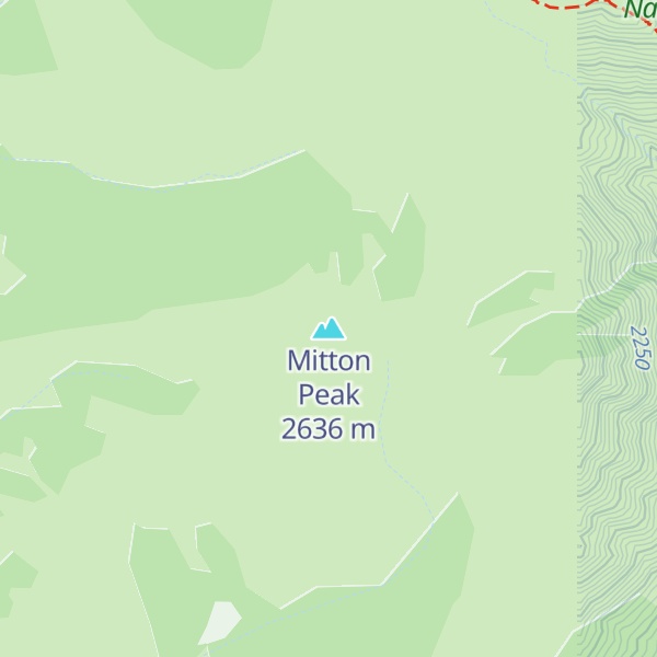 Map of Mitton Peak