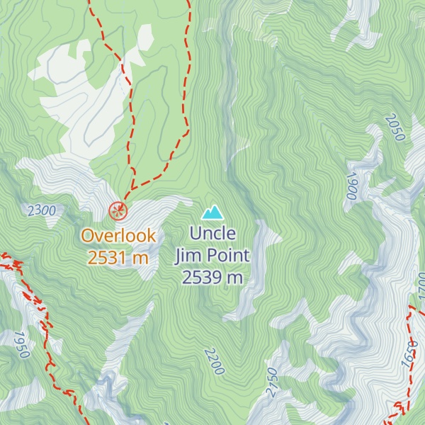 Map of Uncle Jim Point