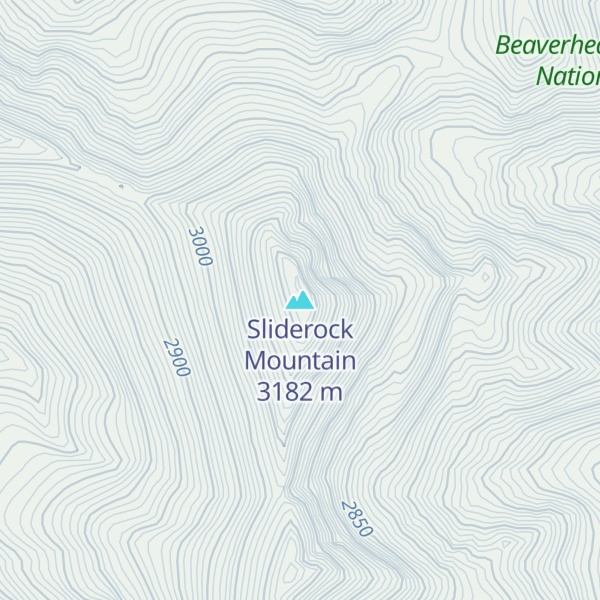 Map of Sliderock Mountain