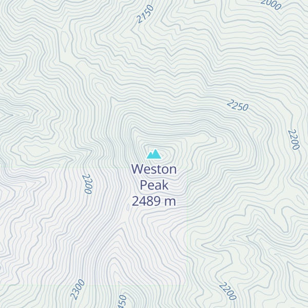 Map of Weston Peak