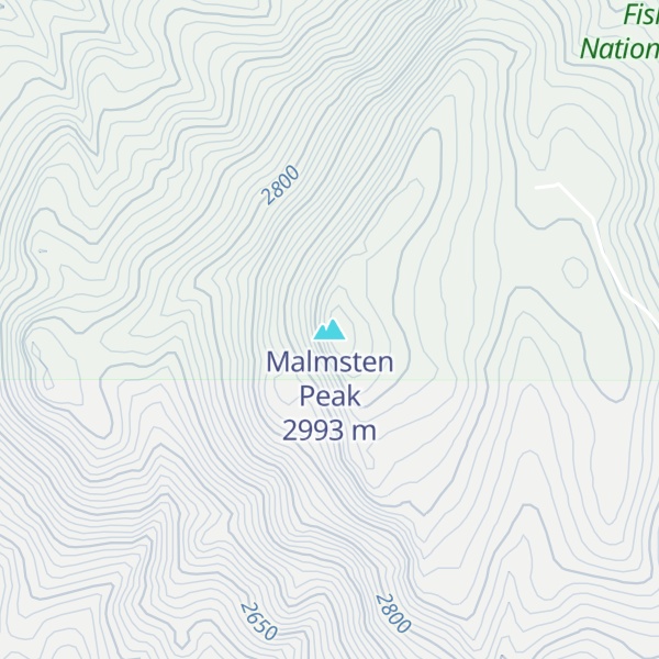 Map of Malmsten Peak
