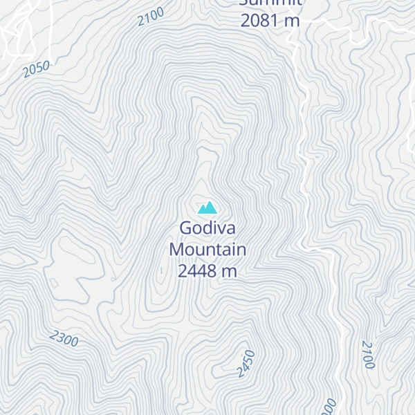 Map of Godiva Mountain